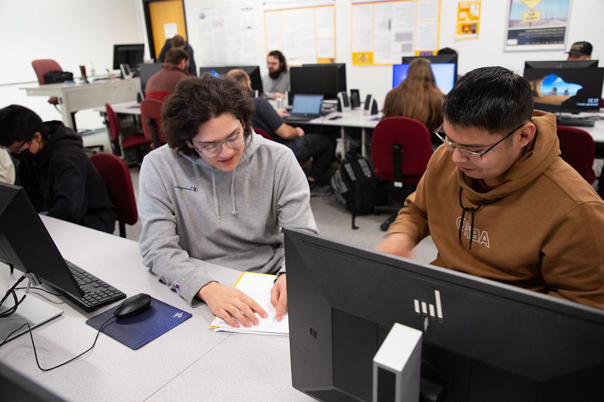 SJC students in computer lab.